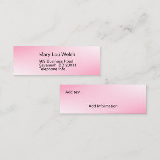 Pretty n Pink High School Senior Mini Business Card