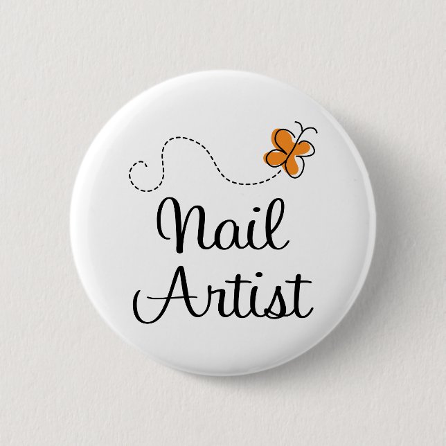Pretty Nail Artist Gift Pinback Button (Front)