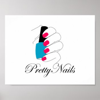 Pretty Nails With A Nail Polish Poster by ShawlinMohd at Zazzle