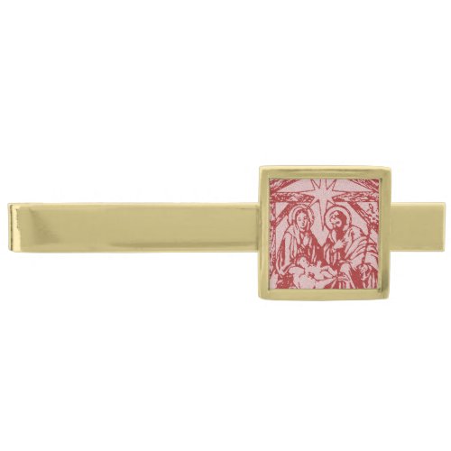 pretty nativity red outline_edited_1 gold finish tie bar