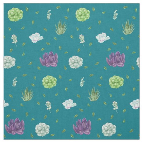 Pretty Nature Succulent Pattern Cute Girly Fabric