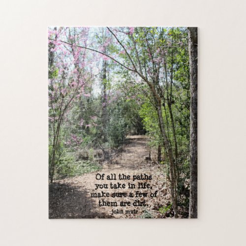 Pretty Nature Walk with quote from John Muir Jigsaw Puzzle