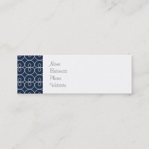Customizable Pretty Navy Blue and Silver Pattern Design Gifts Business Card Templates