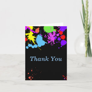 Pretty Neon, Paint Splatter Thank You Cards