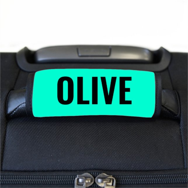 Pretty Neon Teal Personalized Luggage Handle Wrap (Creator Uploaded)