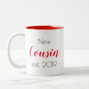 Pretty New Cousin Family  Personalized Girly Two-Tone Coffee Mug
