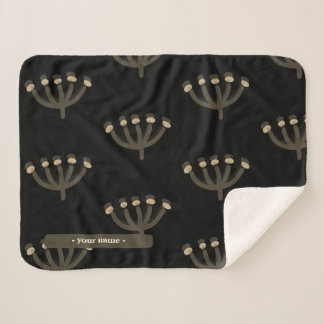 Pretty Night Mimosa Floral Customize Sherpa Blanket