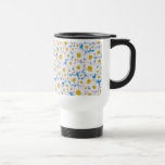Pretty Non-spill Travel Mug: Ditzy Daisies on Blue Travel Mug