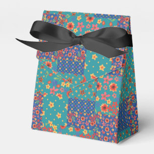 Pretty Nostalgic Faux Patchwork Tent Favor Box