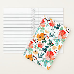 Pretty Notebook Motif Floral Color Watercolor