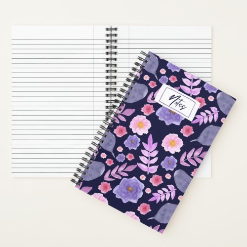 Pretty Notebook Motif Floral Color Watercolor