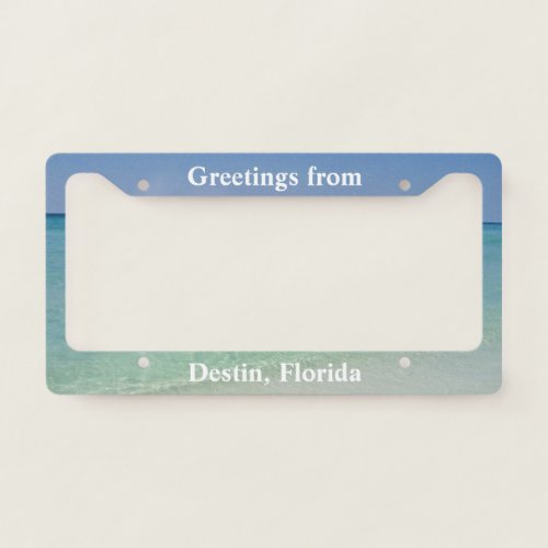 Pretty Ocean Waves Custom Destin Florida Beach License Plate Frame