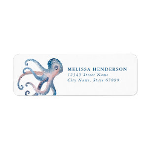 Pretty Octopus Return Address Labels