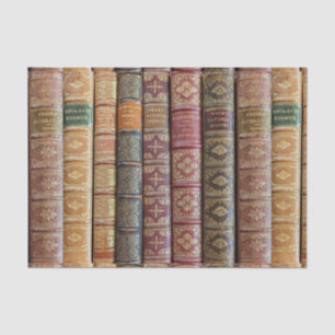 Pretty Old Book Spines Decoupage Tissue Paper