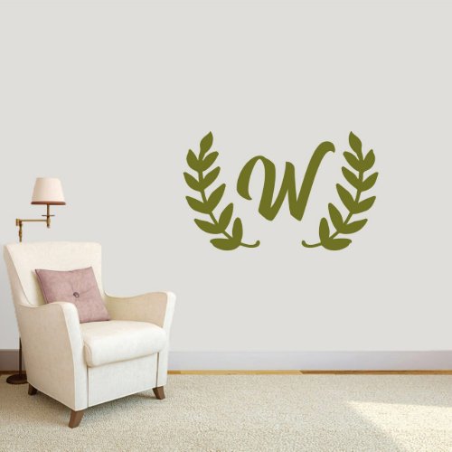 Pretty Olive Branch  Monogram X_Large Wall Decal