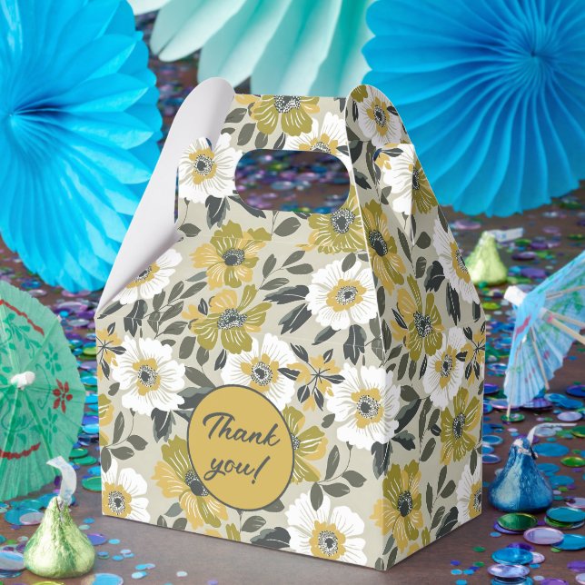 Pretty Olive Green Flowers All Occasion  Favor Boxes (Party)