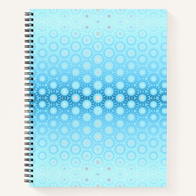 Pretty Ombre Blue and Peach Geometric Notebook (Front)