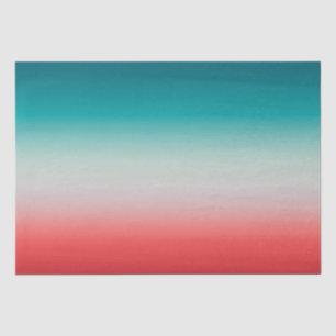 Pretty Ombre Festive Red & Teal Blue Gradient  Tissue Paper