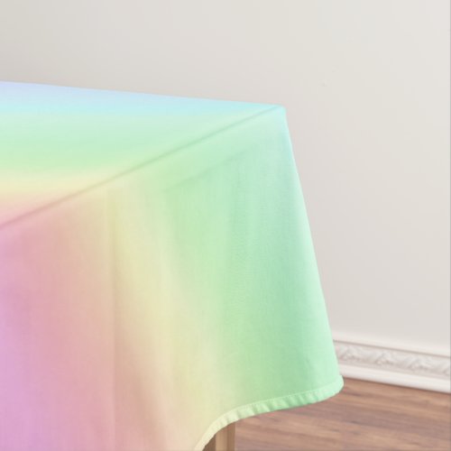 Pretty Ombre Gradient Pastel Rainbow Tablecloth