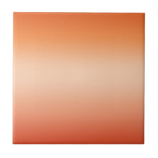 Pretty Ombre Hot Summer Orange & Apricot Gradient Ceramic Tile
