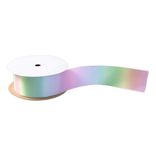 Pretty Ombre Pastel Rainbow Gradient Stripe Satin Ribbon