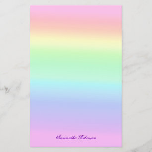 Pretty Ombre Pastel Rainbow Stationery