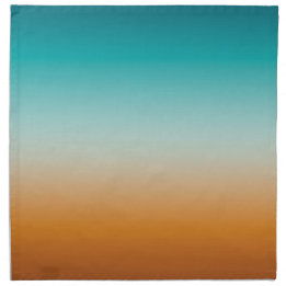 Pretty Ombre Sunny Orange & Teal Blue Gradient Cloth Napkin