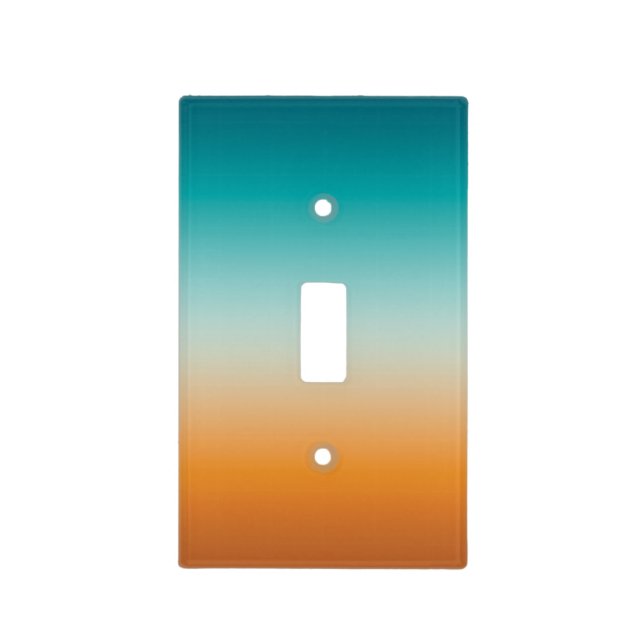 Pretty Ombre Sunny Orange & Teal Blue Gradient Light Switch Cover (Front)