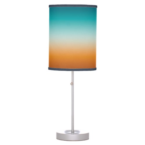 Pretty Ombre Sunny Orange  Teal Blue Gradient Table Lamp