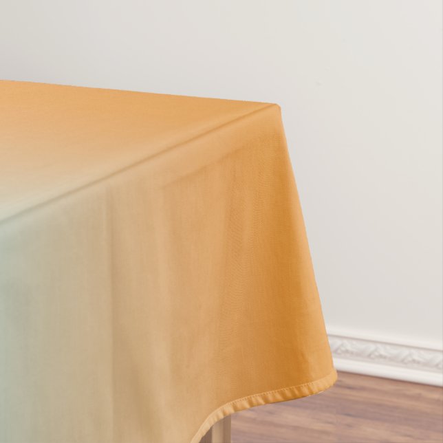 Pretty Ombre Sunny Orange & Teal Blue Gradient Tablecloth (In Situ)