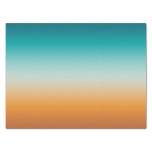 Pretty Ombre Sunny Orange  Teal Blue Gradient  Tissue Paper