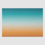 Pretty Ombre Sunny Orange &amp; Teal Blue Gradient  Tissue Paper