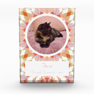 Pretty Orange Green Autumn Fall Thanksgiving Gift Photo Block