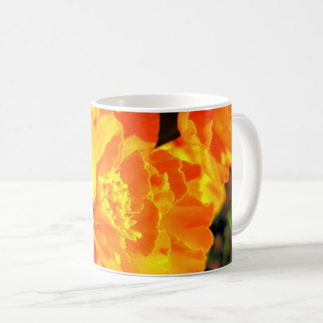 Pretty Orange Marigolds Sunny Flowers Cheerful Coffee Mug (Front Right)