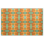 Pretty Orange Nasturtium Flower Floral Patterned Fabric