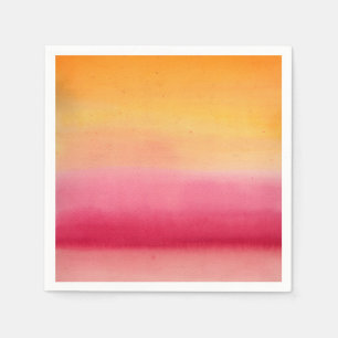 Pretty Orange Pink Watercolor Napkins