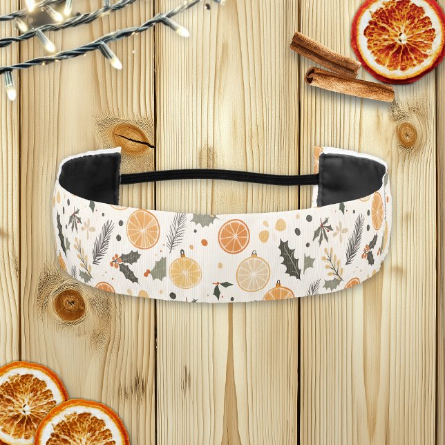 Pretty Orange Slices and Pine Christmas Athletic Headband (Creator Uploaded)