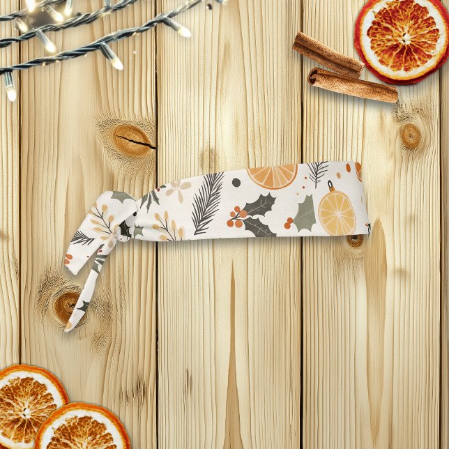 Pretty Orange Slices and Pine Christmas Tie Headband (Creator Uploaded)
