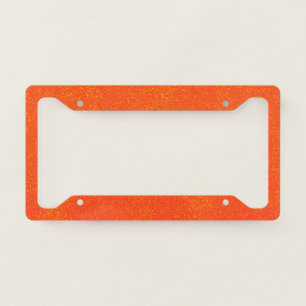 Pretty Orange Sparkly Mess License Plate Frame