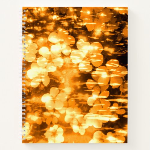 Pretty Orange Tone Flowers Abstract Nature Noteboo Notebook