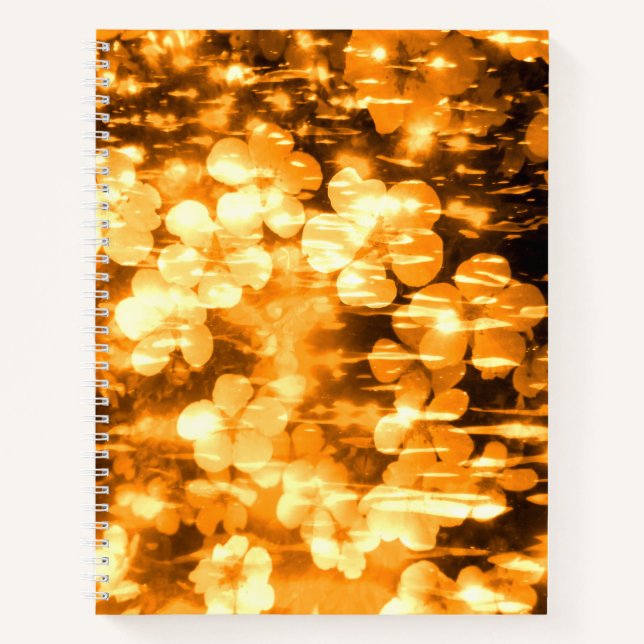 Pretty Orange Tone Flowers Abstract Nature Noteboo Notebook (Front)