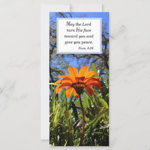 Pretty Orange Wildflower Bible Verse Flat Card