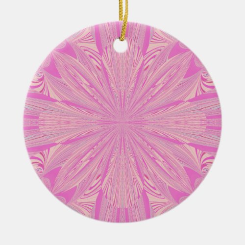 Pretty Orchid Purple Beautiful Abstract Flower Ceramic Ornament