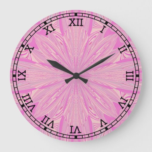 Pretty Orchid Purple Beautiful Abstract Flower Large Clock