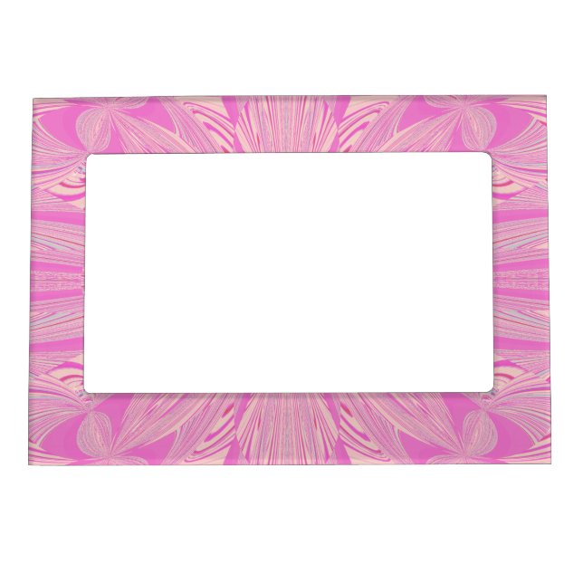 Pretty Orchid Purple Beautiful Abstract Flower Magnetic Picture Frame (Front)