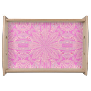 Pretty Orchid Purple Beautiful Abstract Flower Serving Tray