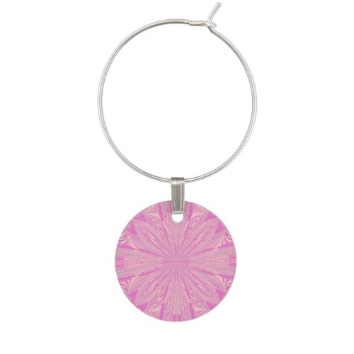 Pretty Orchid Purple Beautiful Abstract Flower Wine Glass Charm