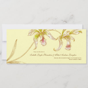 Pretty Orchids Save the Date Wedding Card