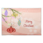 Pretty Ornaments Pink Christmas Placemat at Zazzle