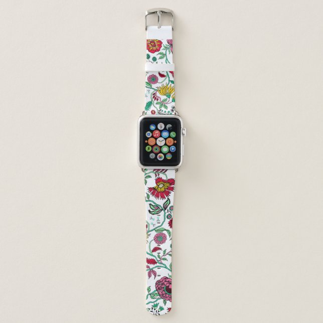 Pretty Ornate Flower Garden Art Apple Watch Band (Front)
